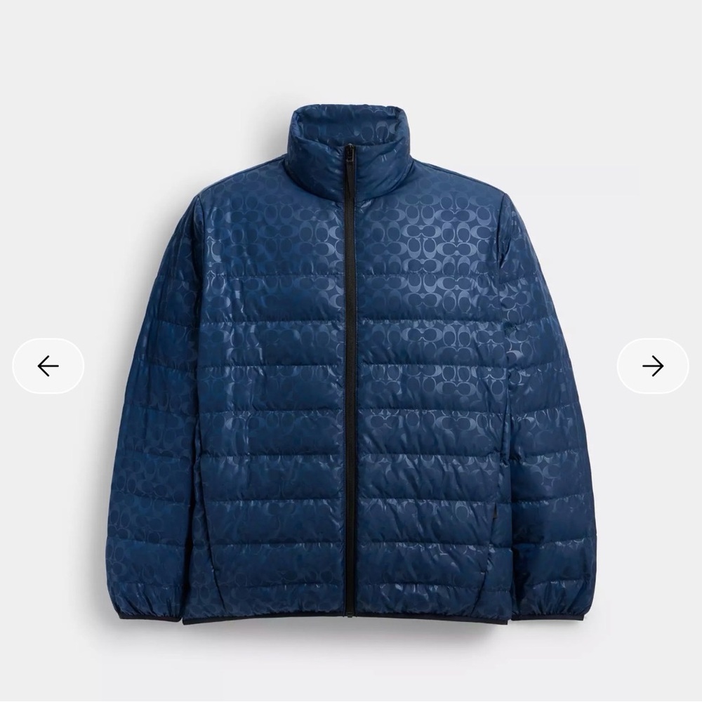 Coach Lightweight Down Jacket Mens Navy SZ XXL/2XL
